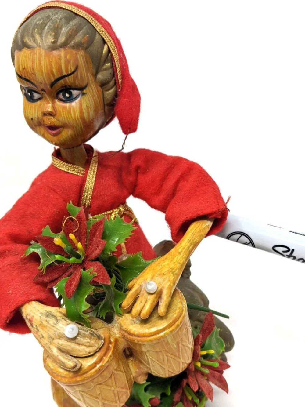 Tilso Set 3 Pixie Elves VTG 60s Asian Christmas Figurine Musicians Hong Kong 7